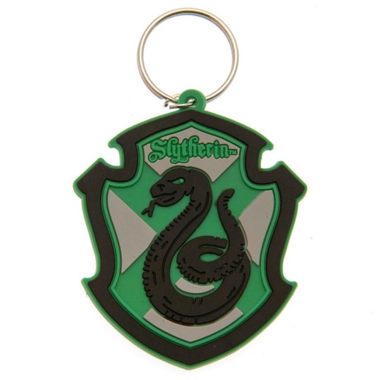 Harry Potter Slytherin PVC Keyring - Durable 5mm Thick Keychain with Chain and Split Ring