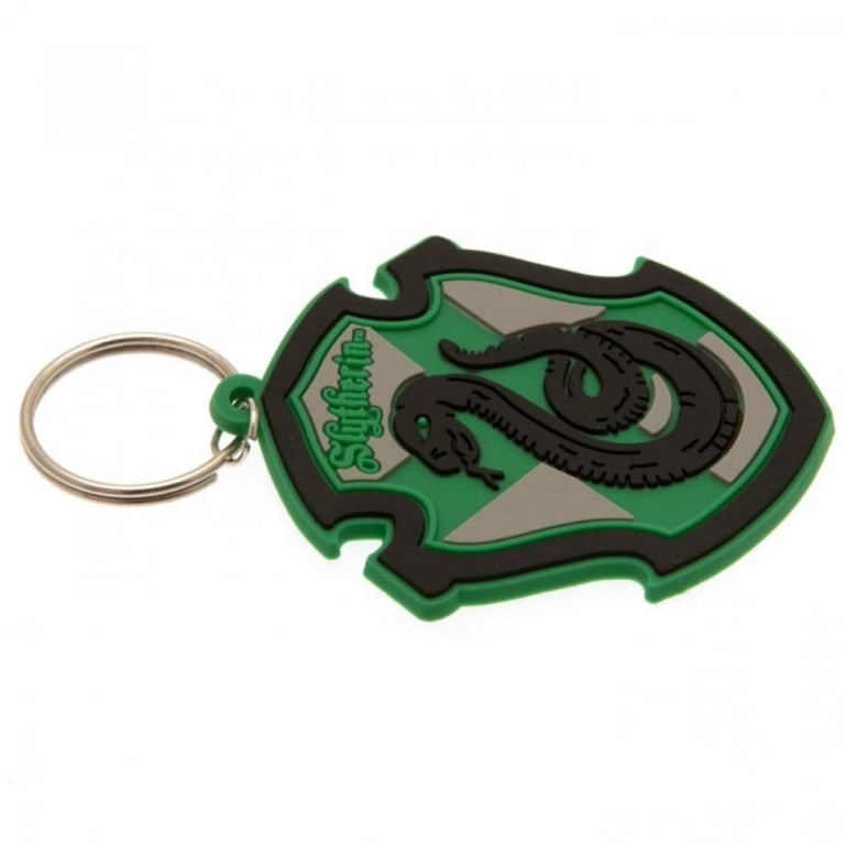 Harry Potter Slytherin PVC Keyring - Durable 5mm Thick Keychain with Chain and Split Ring