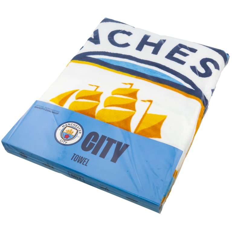 Manchester City FC 100 Cotton Velour Pulse Design Beach Towel
