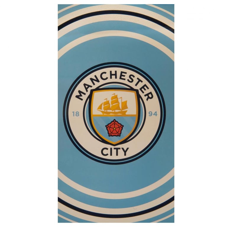 Manchester City FC 100 Cotton Velour Pulse Design Beach Towel