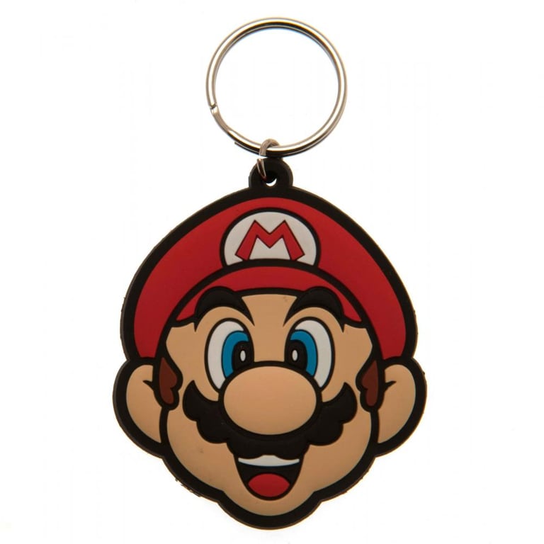 Super Mario PVC Keyring - Durable & Colorful Character Keychain with Chain and Split Ring