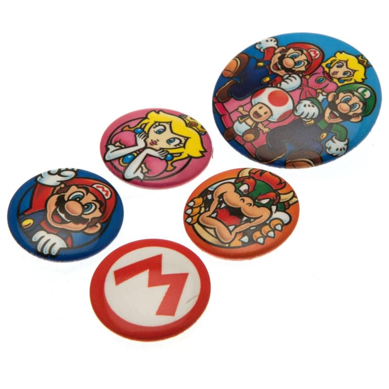 Super Mario Character Themed Safety Pin Badge Set - School Bag Accessories and Clothing Decorations