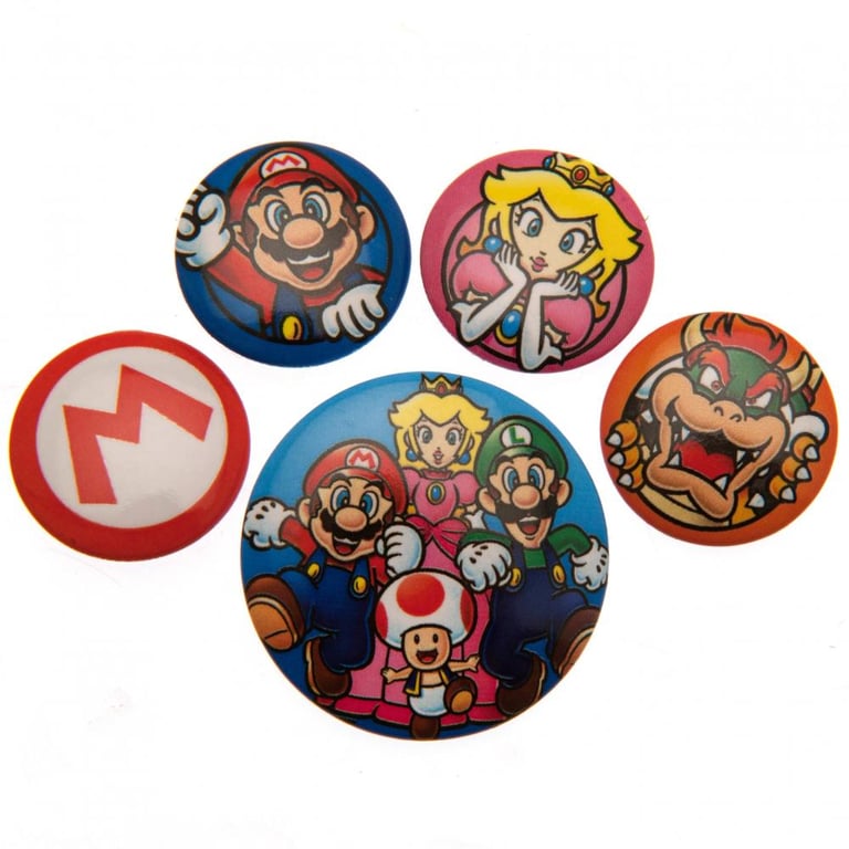Super Mario Character Themed Safety Pin Badge Set - School Bag Accessories and Clothing Decorations