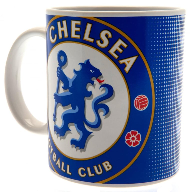 Chelsea FC Halftone Ceramic Coffee Mug - Official Club Crest Design