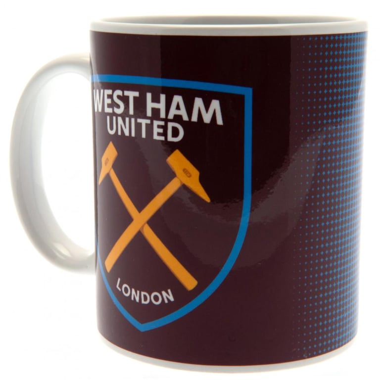 West Ham United FC Ceramic Halftone Club Crest Coffee Mug