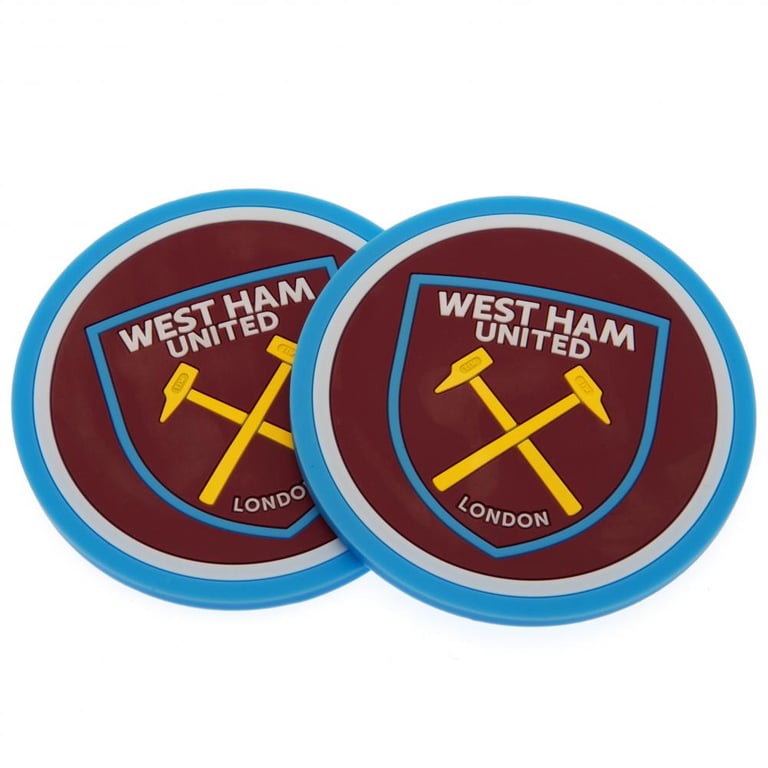 West Ham United FC Silicone Coasters 2pk - Non Slip Home Decor Set