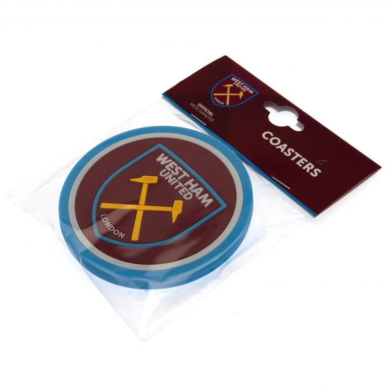 West Ham United FC Silicone Coasters 2pk - Non Slip Home Decor Set
