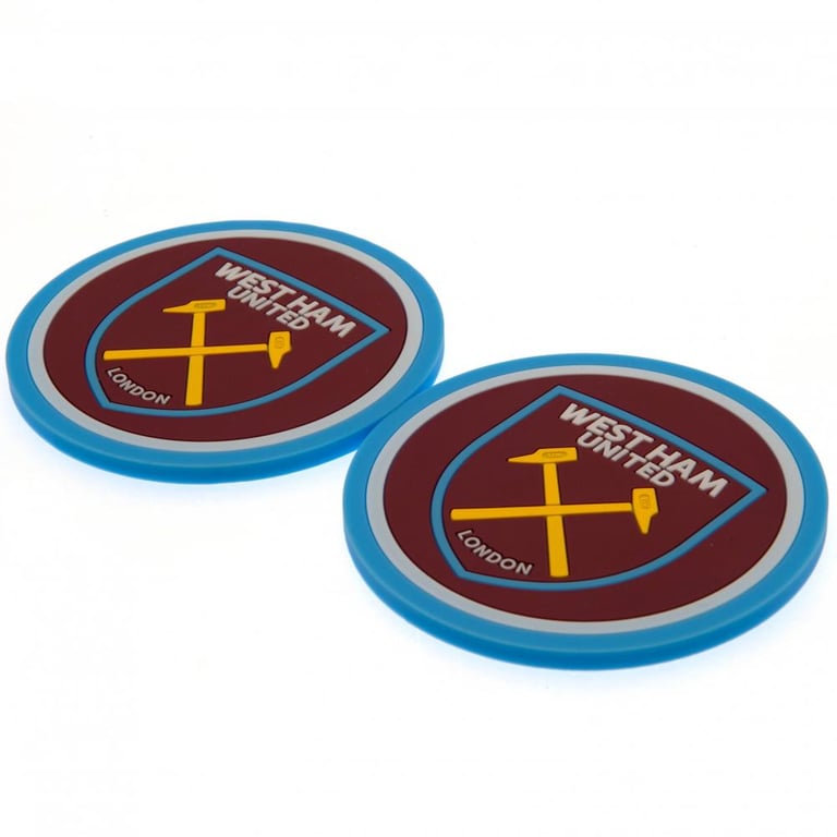 West Ham United FC Silicone Coasters 2pk - Non Slip Home Decor Set
