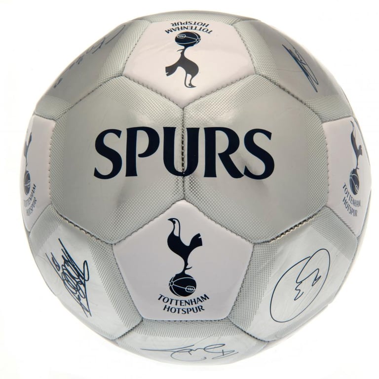 Tottenham Hotspur FC Official Sig Silver 32-Panel Synthetic Football - Metallic Finish