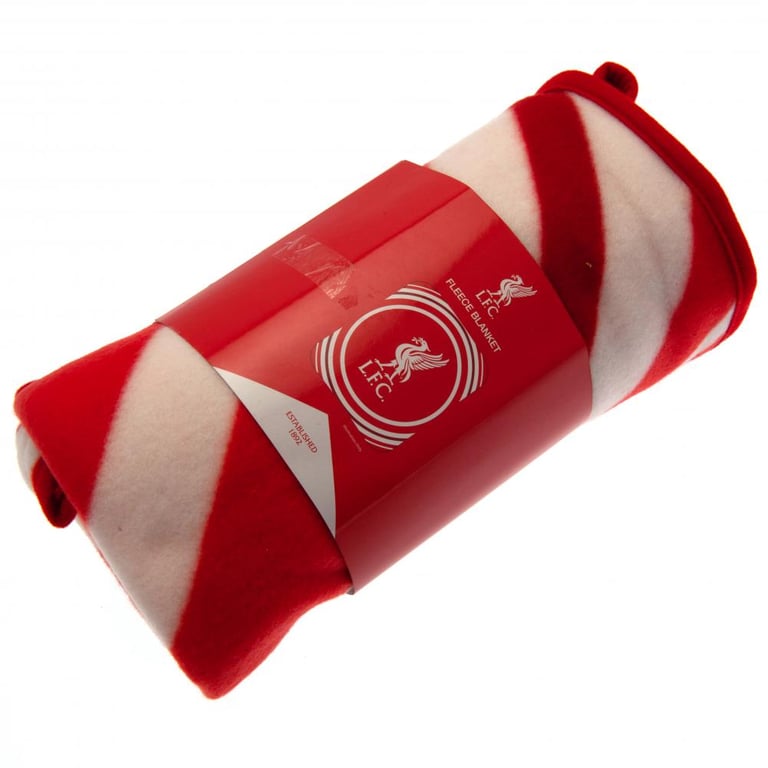 Liverpool FC Pulse Fleece Blanket - Soft Warm Polyester Fleece with Large Club Crest