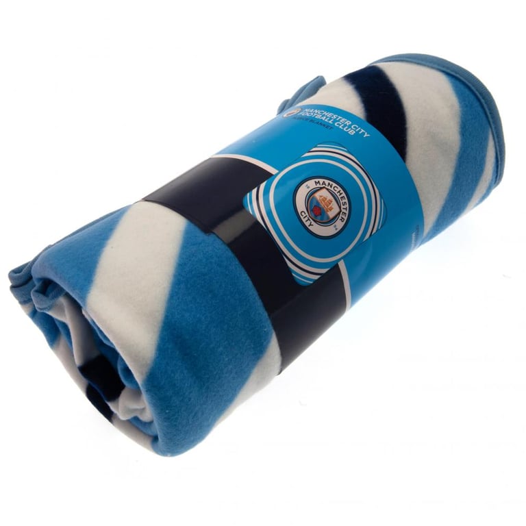 Manchester City FC Sky Blue Pulse Fleece Blanket - Soft, Warm & Machine Washable 100 Polyester