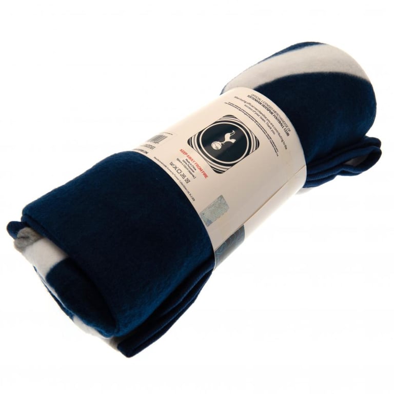 Tottenham Hotspur FC Navy Blue Pulse Crest Fleece Blanket - Machine Washable & Soft 100 Polyester Throw