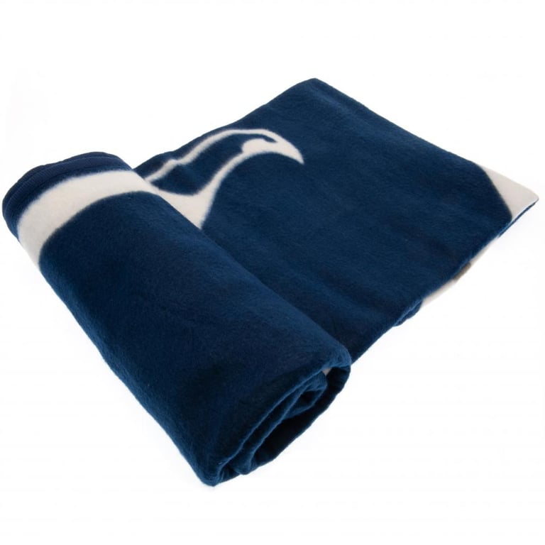 Tottenham Hotspur FC Navy Blue Pulse Crest Fleece Blanket - Machine Washable & Soft 100 Polyester Throw