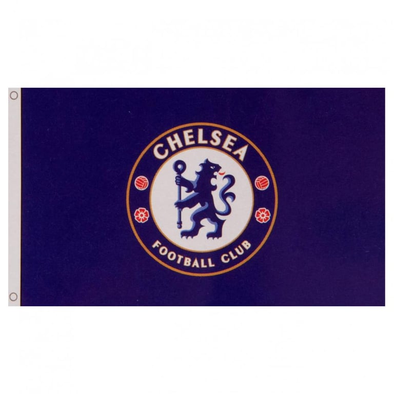 Chelsea FC 100 Polyester Core Crest Flag - Official Supporters Decoration