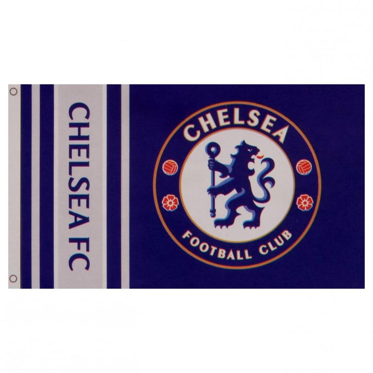 Chelsea FC 100 Polyester Wordmark Flag - Official Crest Design