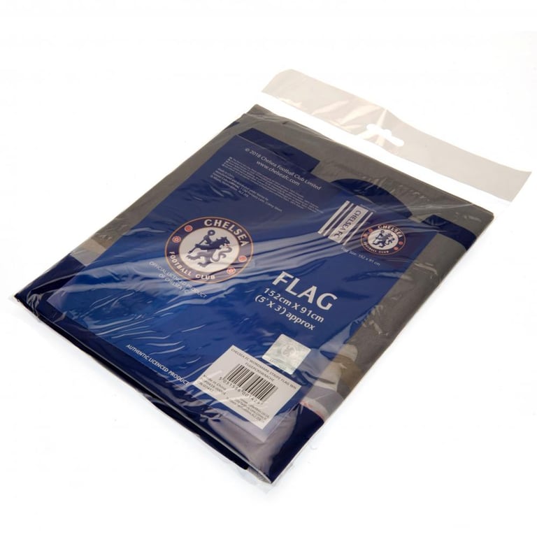 Chelsea FC 100 Polyester Wordmark Flag - Official Crest Design