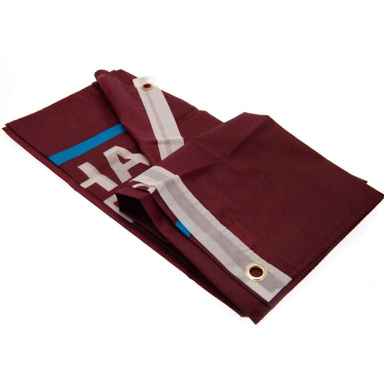 West Ham United FC 100 Polyester Supporters Flag - Claret Background Hammers Crest Design
