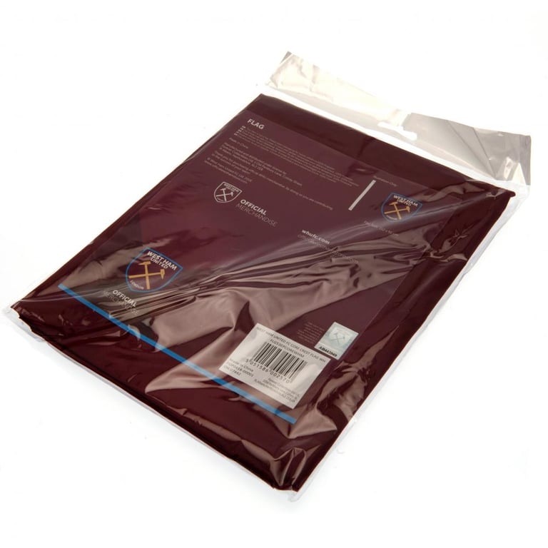 West Ham United FC 100 Polyester Supporters Flag - Claret Background Hammers Crest Design
