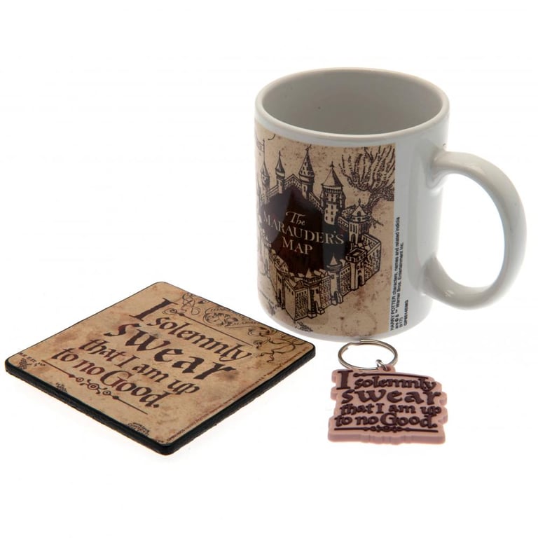 Harry Potter Marauders Map Gift Set - White Mug & Coaster Set