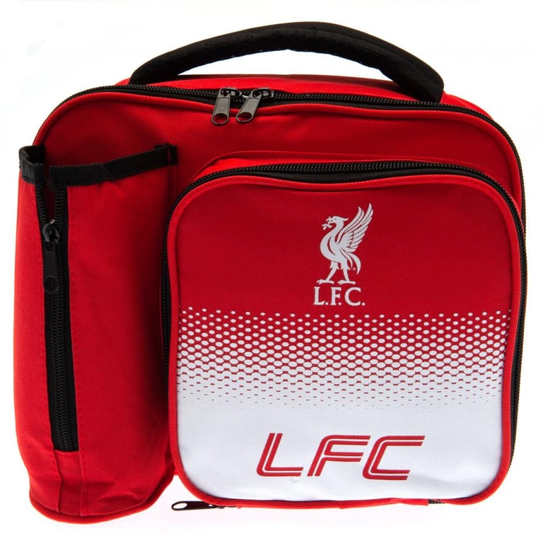 Liverpool FC Fade Lunch Bag - Main Compartment Zipped Opening & Club Crest Design