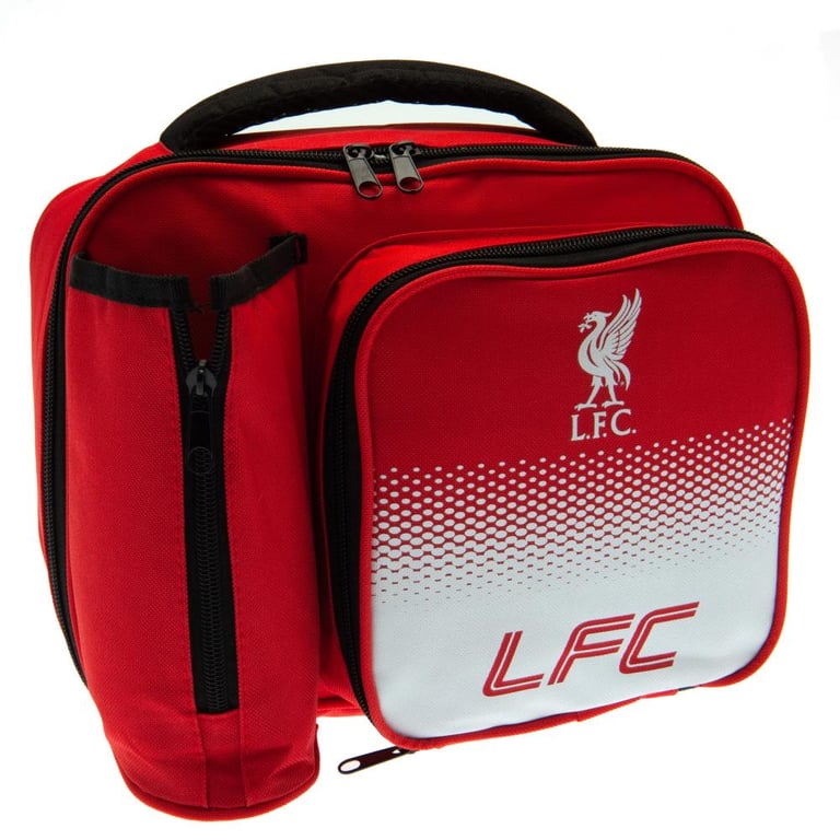 Liverpool FC Fade Lunch Bag - Main Compartment Zipped Opening & Club Crest Design