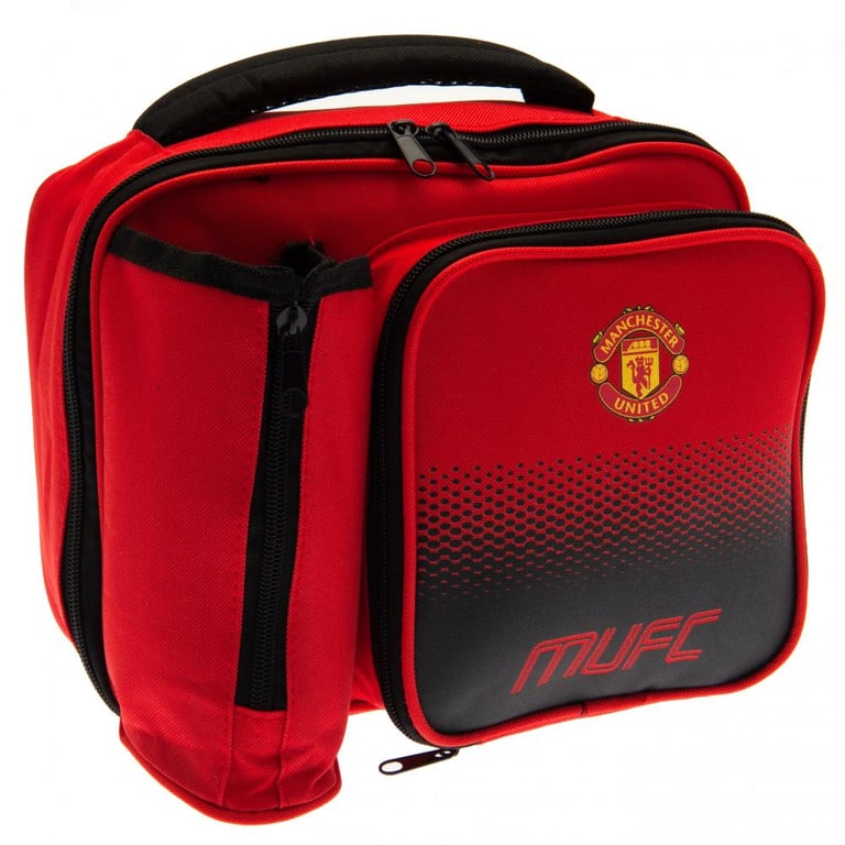 Manchester United FC Fade Lunch Bag - Double Zipped Main Compartment & Club Crest Design