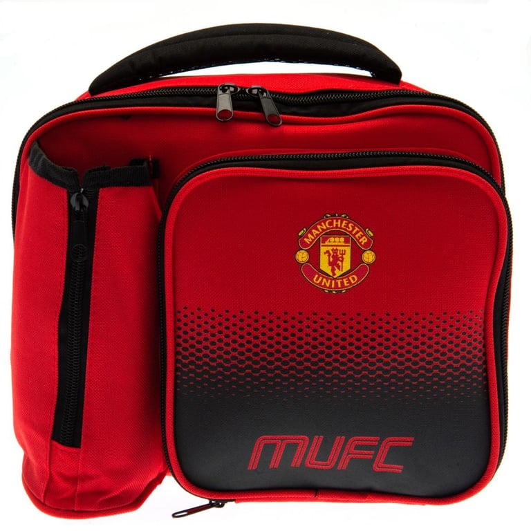 Manchester United FC Fade Lunch Bag - Double Zipped Main Compartment & Club Crest Design