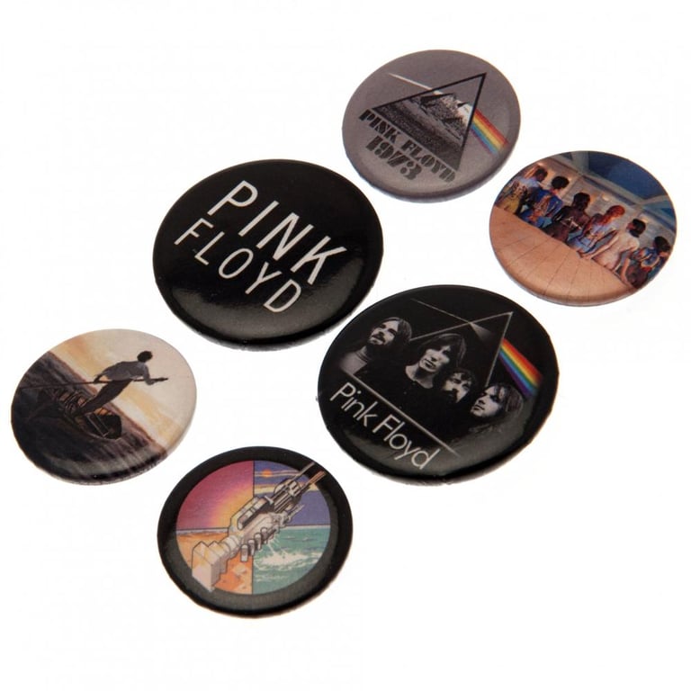 Pink Floyd Official Logo Badge Set - Decorate Your Bag with Safety Pin Fixing