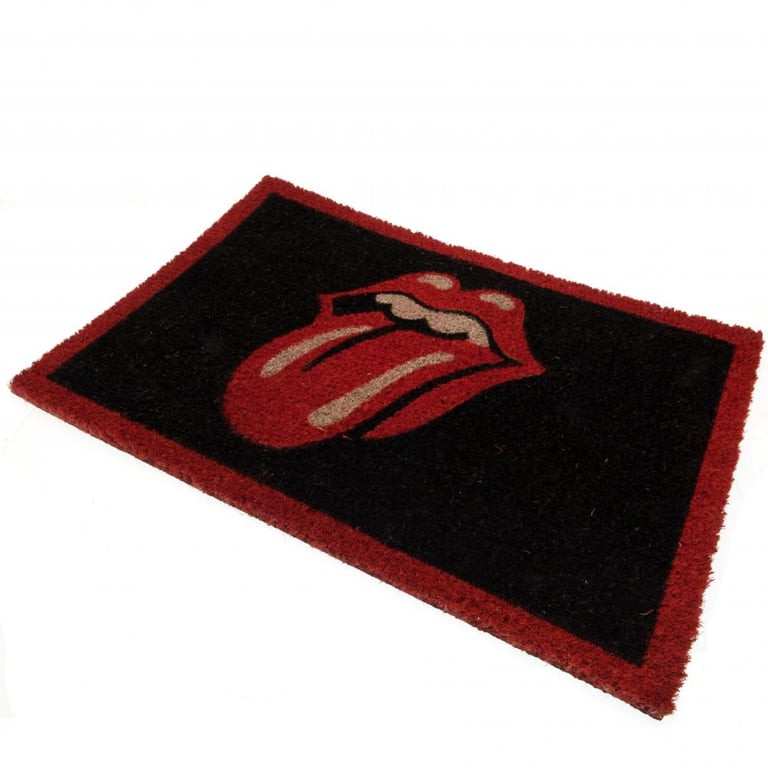 The Rolling Stones Hot Lips Logo Coir Doormat - Durable Non Slip Indoor Outdoor Mat