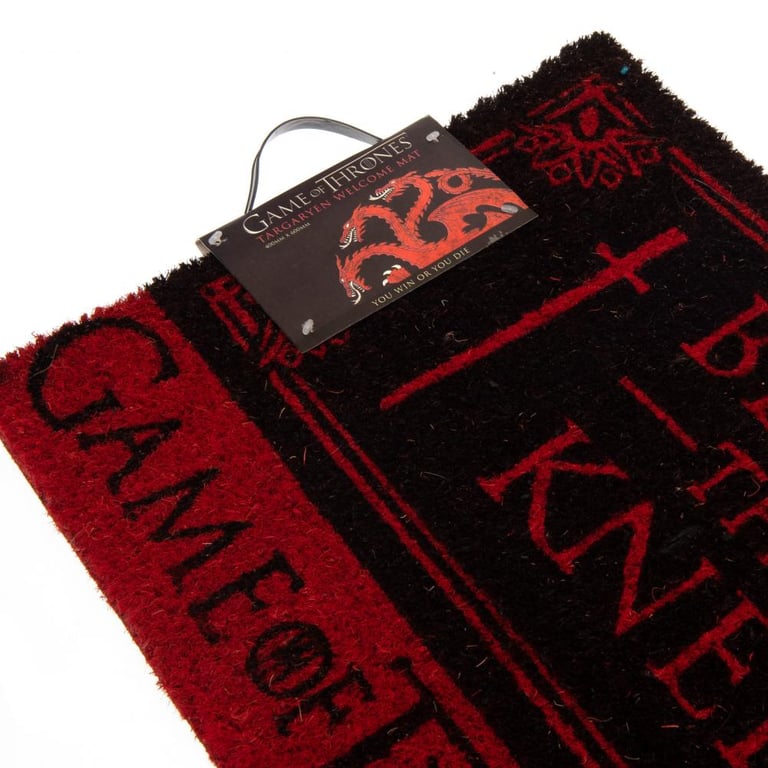 Game of Thrones Targaryen Bend The Knee Black Coir Doormat