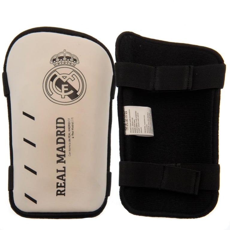Real Madrid CF Junior Shin Guards - Comfortable Protection with Elasticated Strap