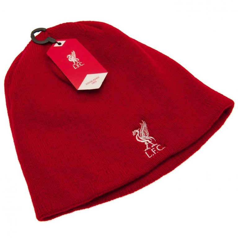 Liverpool FC Red Dome Style Beanie with Embroidered Crest