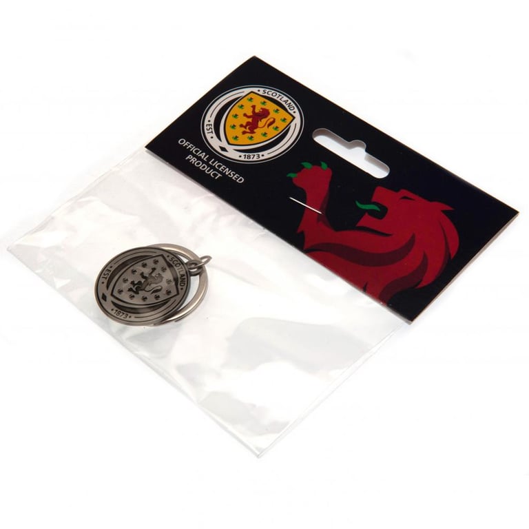 Scottish FA Antique Silver Metal Crest Keyring with Die Stamped Finish