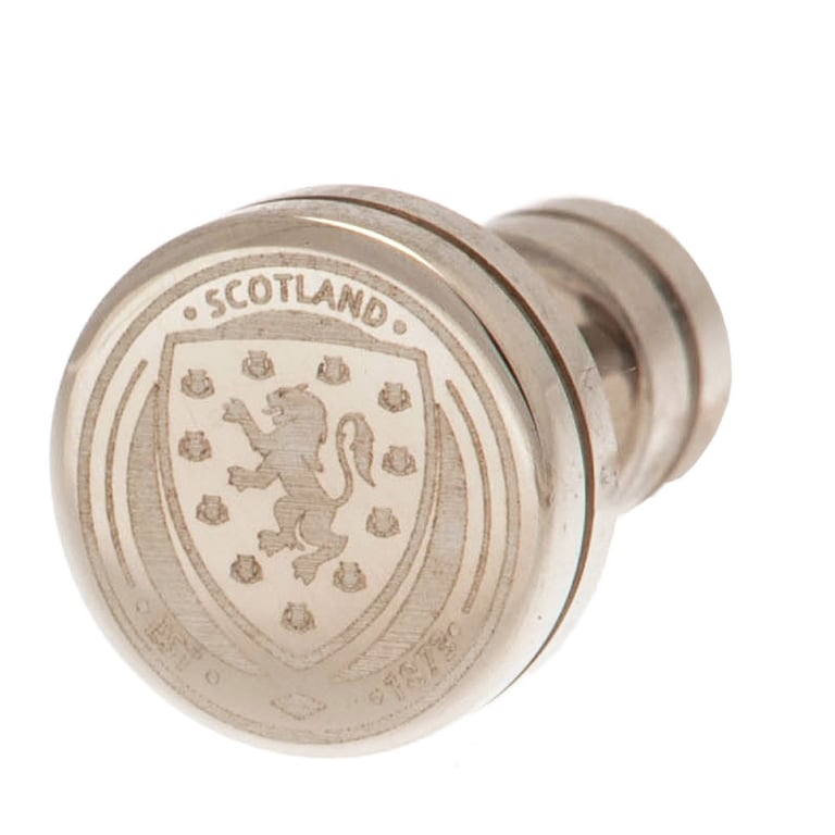 Scottish FA Stainless Steel Stud Earring - Laser Printed Crest Design with Screw Back Fixing