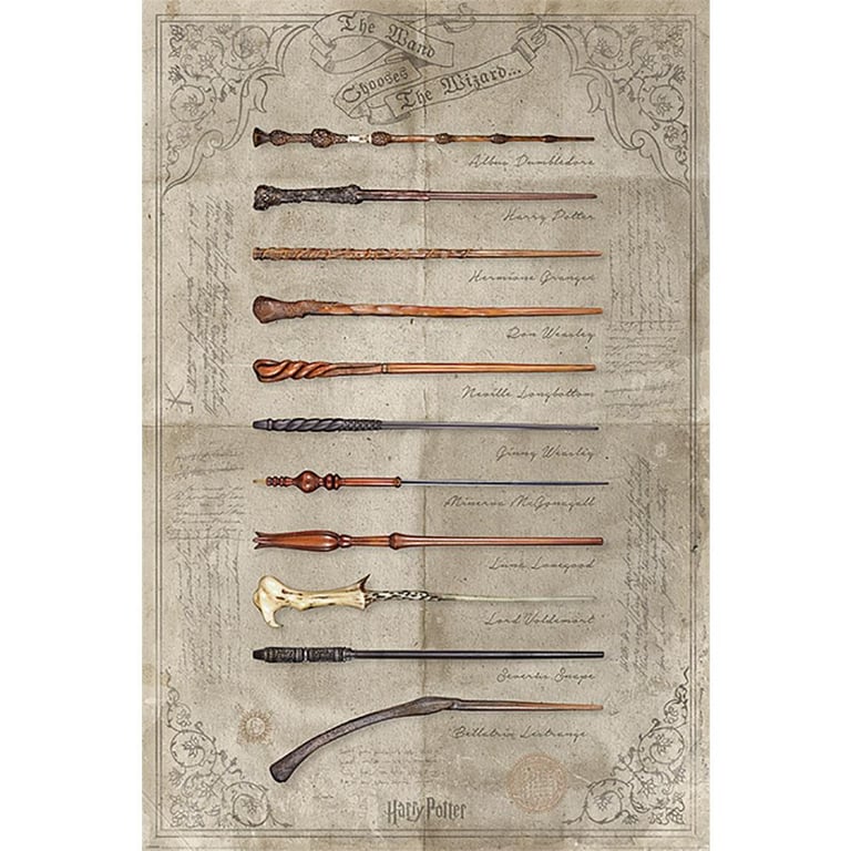 Harry Potter High Resolution Wand Poster - 150gsm Gloss Art Print for Home Decor