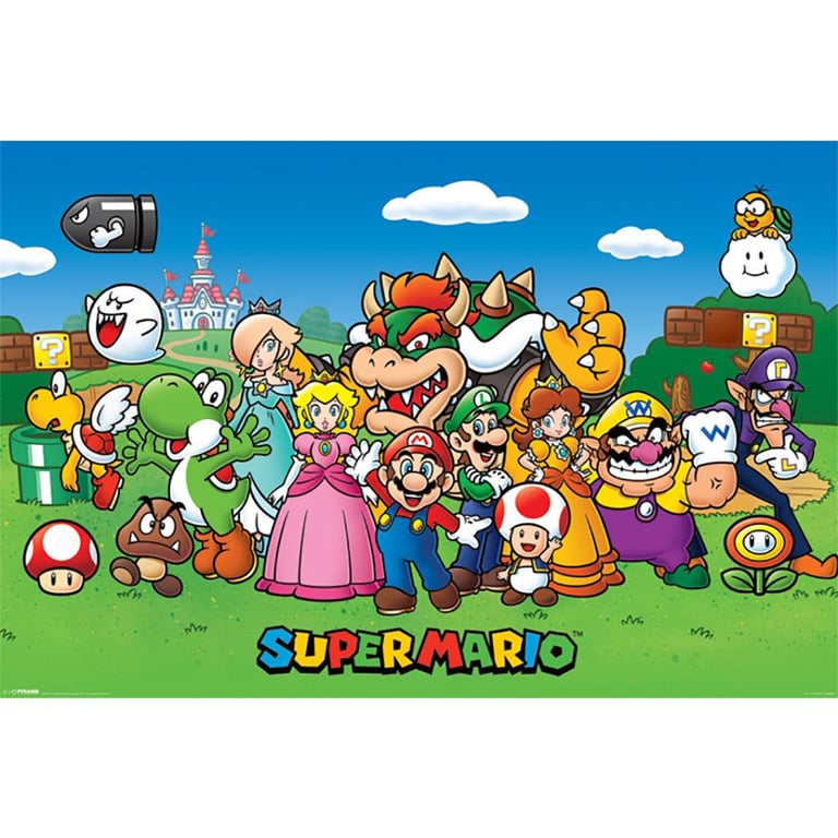 Super Mario Characters Rolled Maxi Poster on Gloss Paper