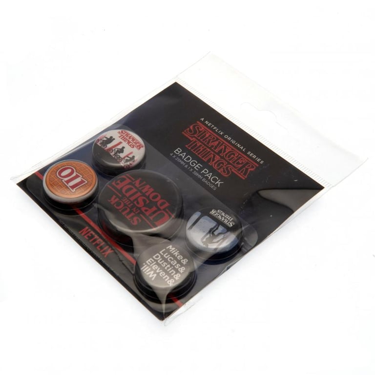 Stranger Things Vintage Badge Set - Retro Safety Pin Badges for School Bags and Clothing