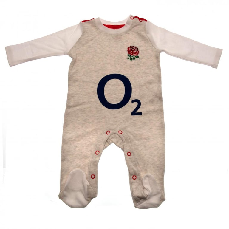 England RFU Cotton Sleepsuit - Embroidered Crest Design 12/18 Months