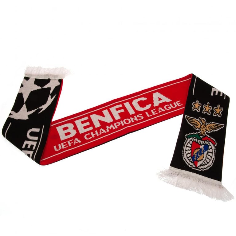SL Benfica Reversible UEFA Champions League Jacquard Knit Scarf - Official Team Scarf