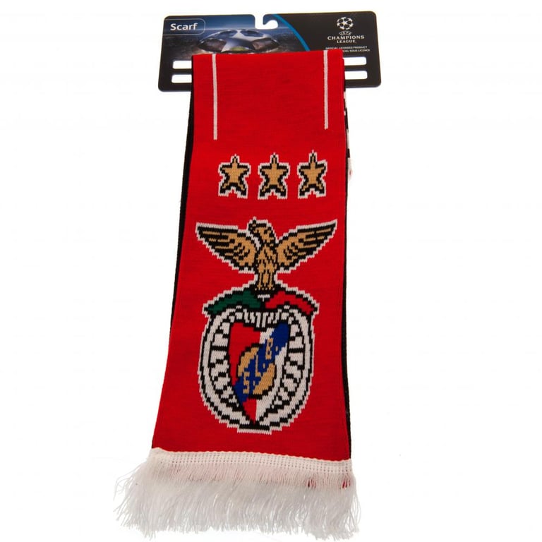 SL Benfica Reversible UEFA Champions League Jacquard Knit Scarf - Official Team Scarf