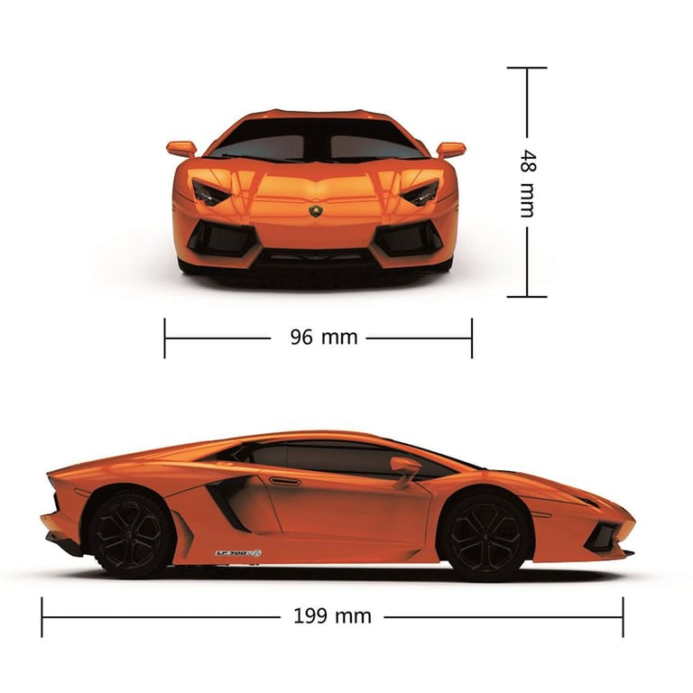 Lamborghini Aventador 1:24 Scale Radio Controlled Car with Spring Suspension and Xenon LED Headlights