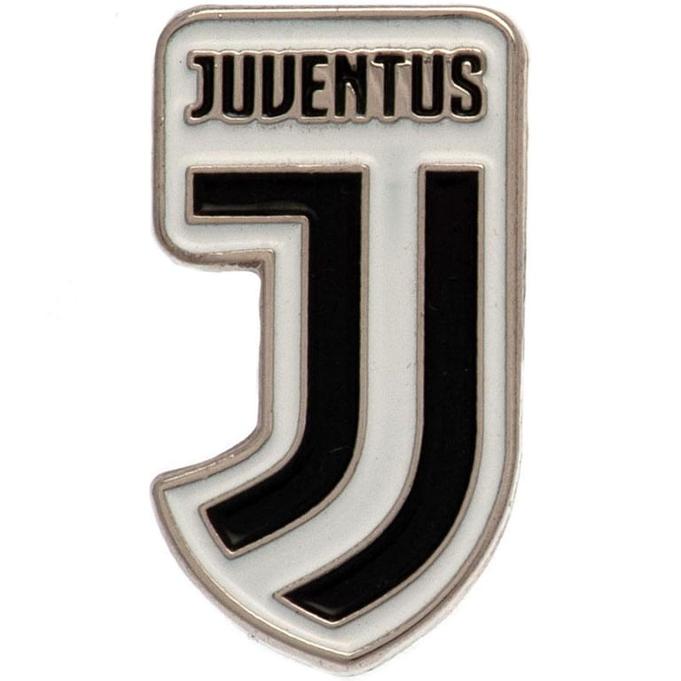 Juventus FC Metal Crest Badge - Die Stamped Design with Enamel Infill and Butterfly Clasp Fixing