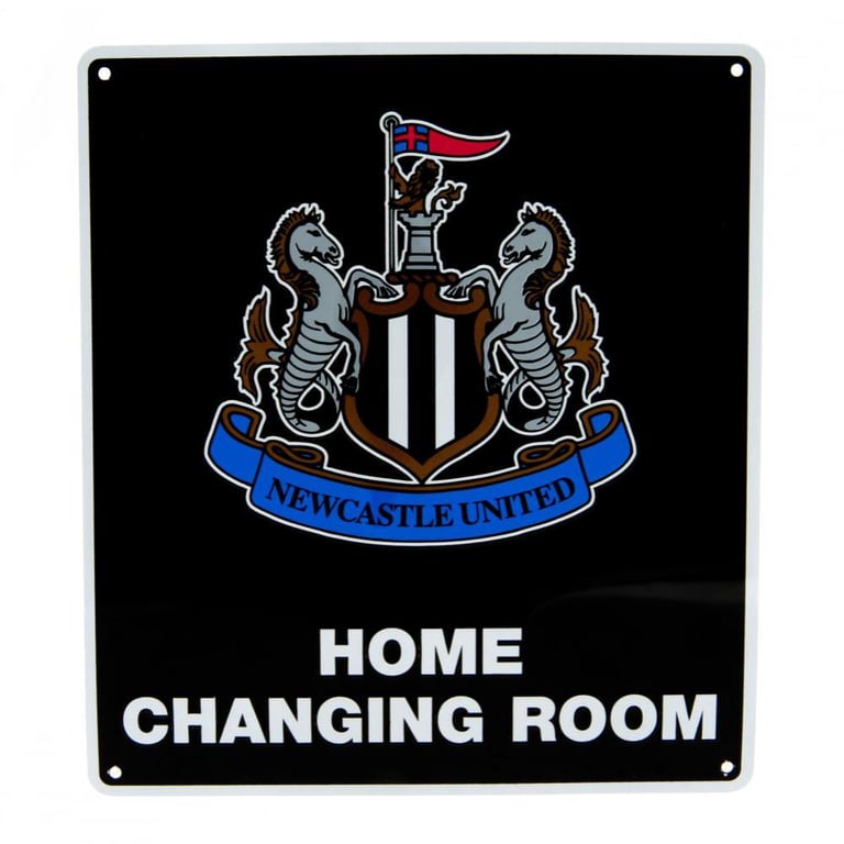 Newcastle United FC Metal Wall Sign - Home Changing Room Crest Decoration