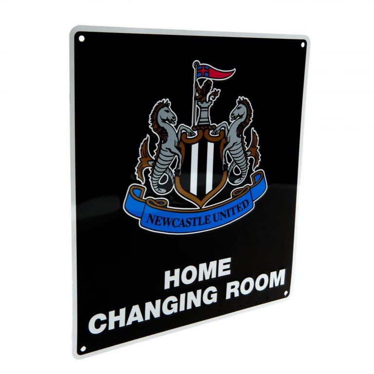 Newcastle United FC Metal Wall Sign - Home Changing Room Crest Decoration