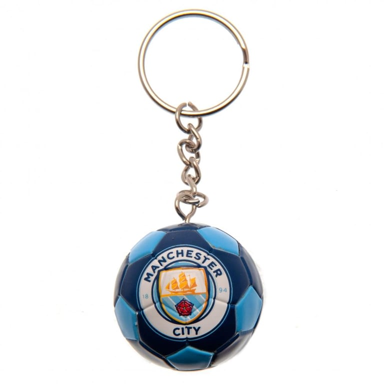 Manchester City FC Football Keyring - Bright, Colourful, and Highly Detailed Team Themed Keychain