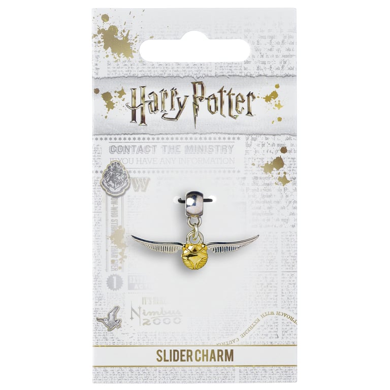 Harry Potter Golden Snitch Silver Plated Charm - Quidditch Inspired Accessory for Charm Bracelets