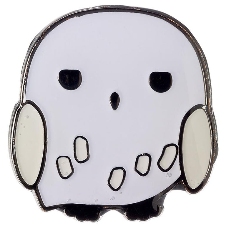 Harry Potter Chibi Hedwig Enamel Pin Badge - Silver Owl Collectible