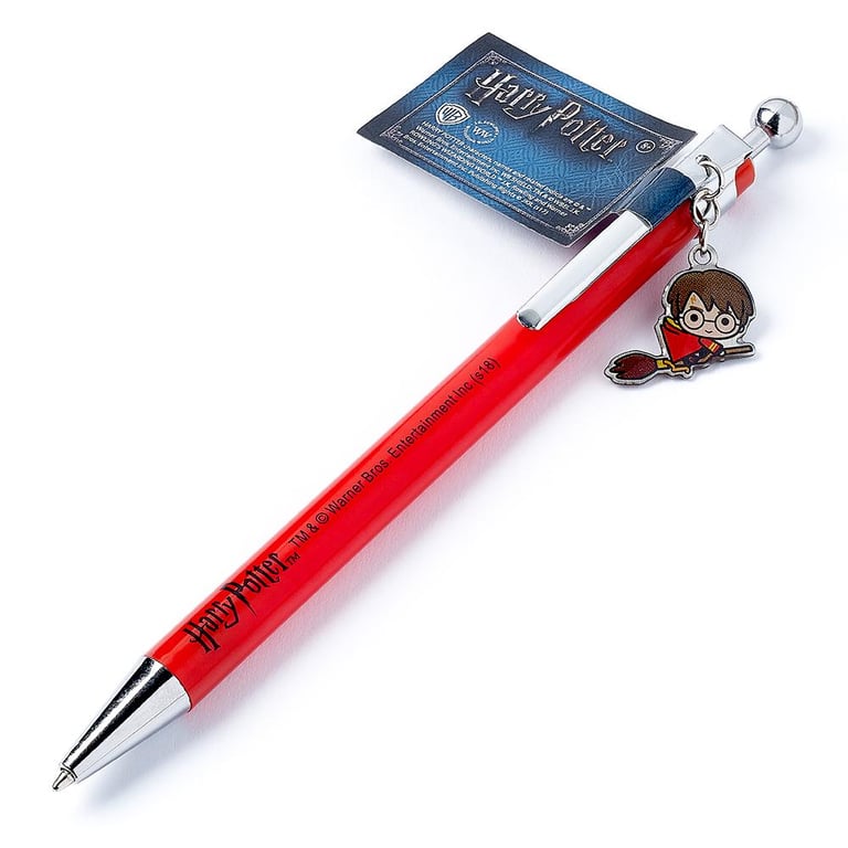 Harry Potter Chibi Style Silver Tip Red Pen with Black Ink and Charm