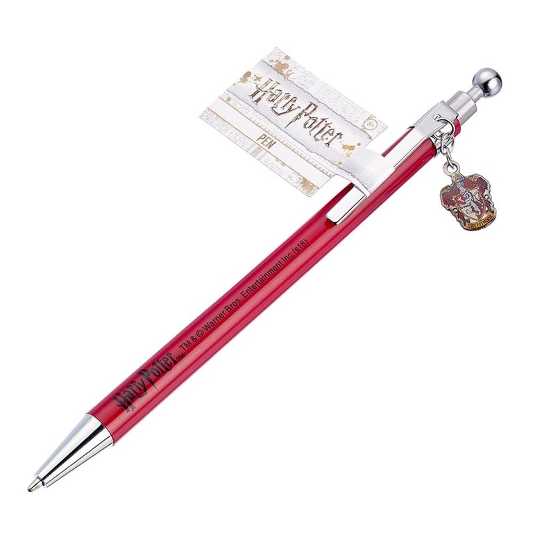Harry Potter Gryffindor Ballpoint Pen - Writes in Black Ink with House Charm