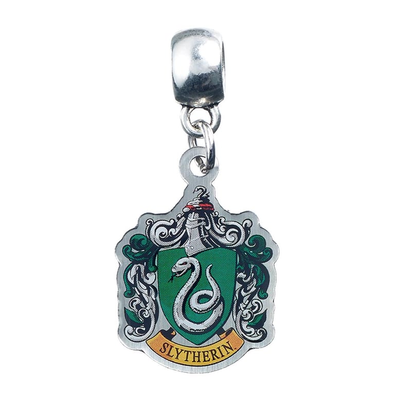Harry Potter Silver Plated Slytherin House Charm - Official Hogwarts Crest Badge